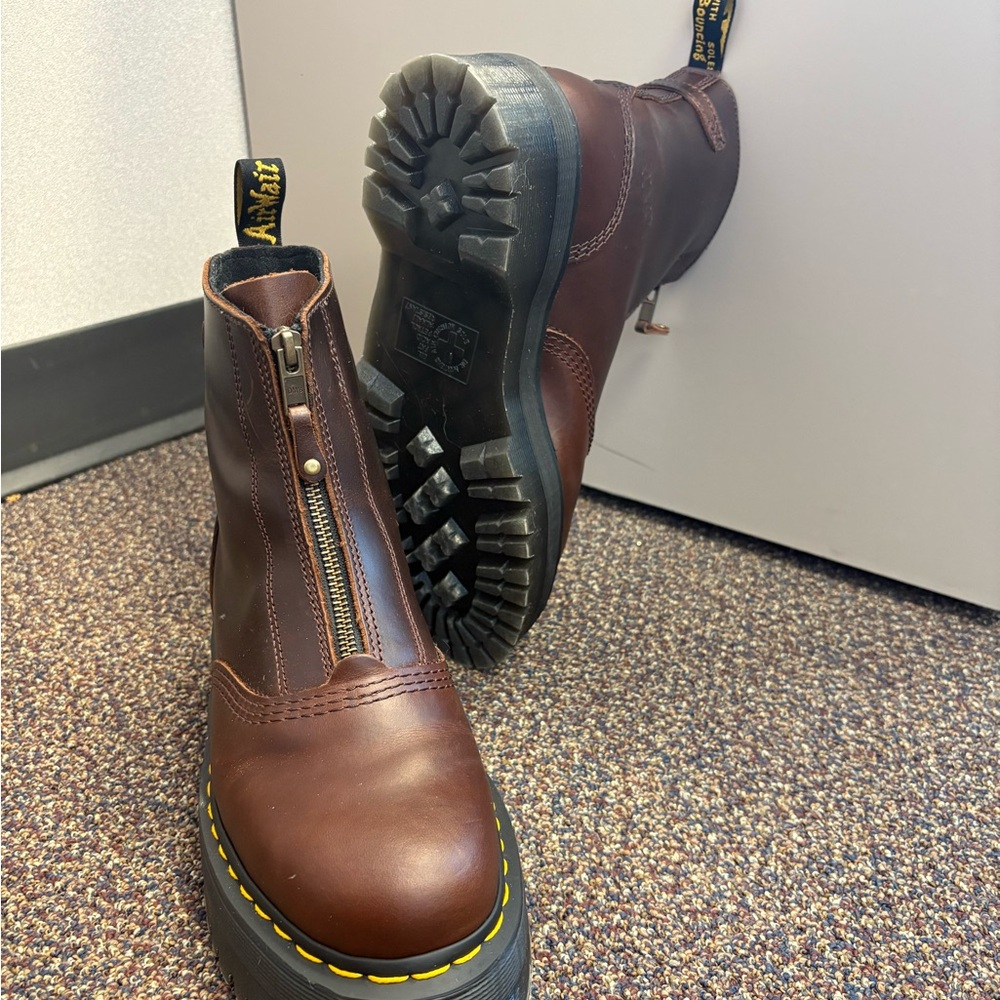 Rich Brown Doc / Dr. Martens zip Combat / Moto Boots